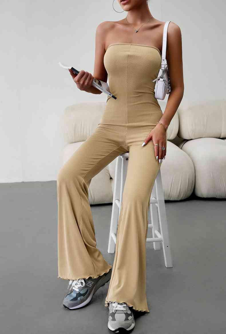 Strapless Lace-Up Jumpsuit - 808Lush