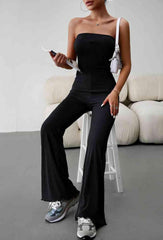 Strapless Lace-Up Jumpsuit - 808Lush