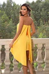 Strapless Slit Layered Dress - 808Lush