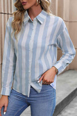 Striped Long Sleeve Shirt - 808Lush