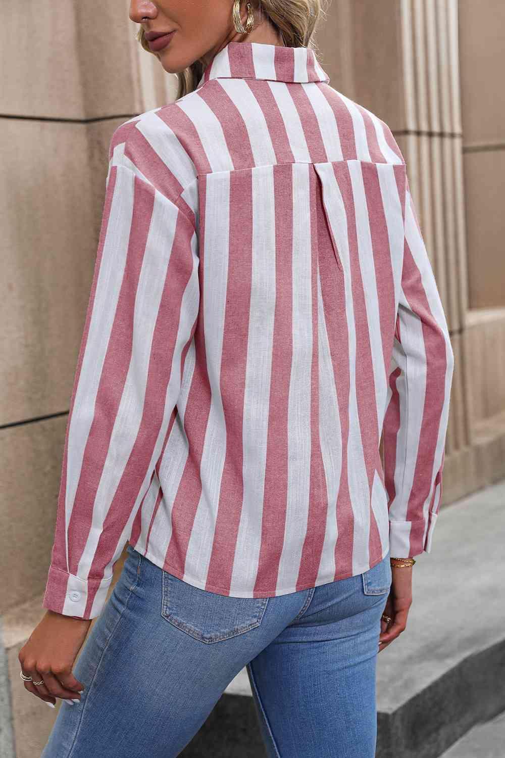 Striped Long Sleeve Shirt - 808Lush