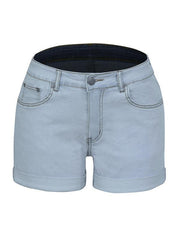 Stylish simple high elastic women's denim shorts - 808Lush