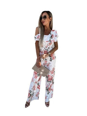 Summer Loose Lace-up Printed Jumpsuit - 808Lush