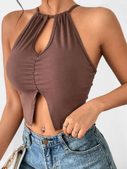 Hollow Spice Girl Top Sexy Tight Halter Neck Camisole - 808Lush