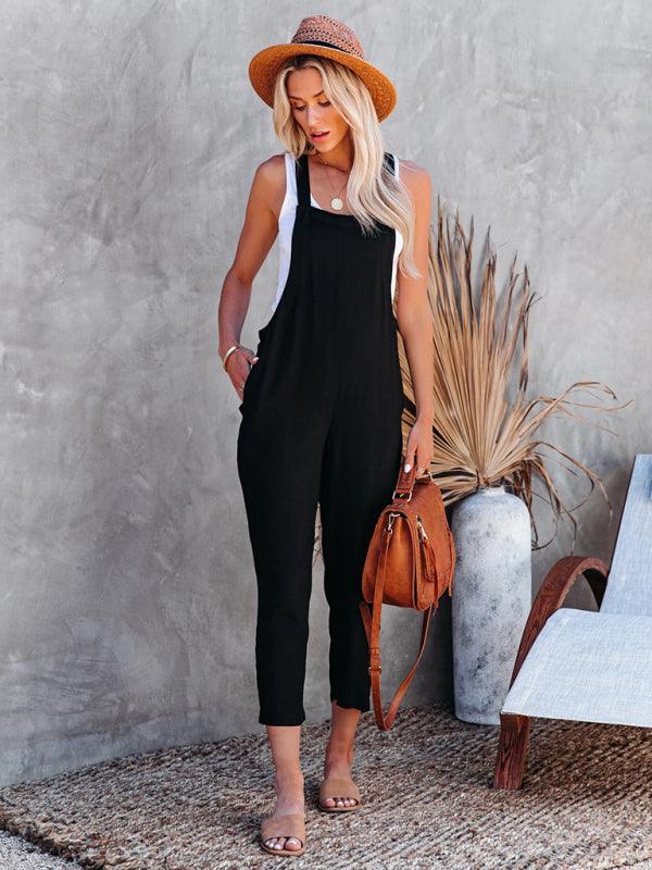 Summer Street Trendy Women's Cotton Casual Pants Overalls - 808Lush