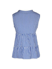 fashion tops sleeveless v-neck striped shirt - 808Lush