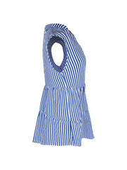 fashion tops sleeveless v-neck striped shirt - 808Lush