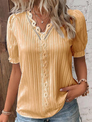 holiday fashion hollow short-sleeved women's shirt - 808Lush