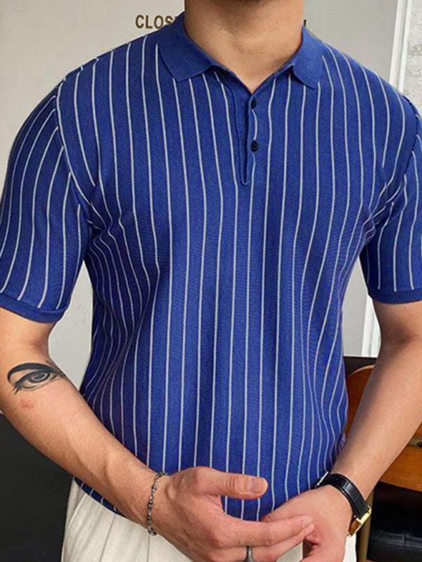 Men's polo sweater short-sleeved lapel - 808Lush