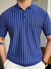 Men's polo sweater short-sleeved lapel - 808Lush