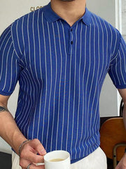 Men's polo sweater short-sleeved lapel - 808Lush