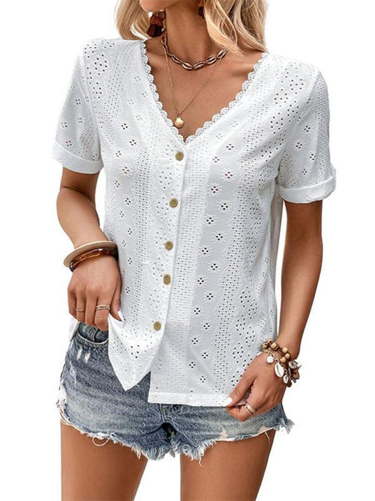 women's clothing reversible white blouse - 808Lush