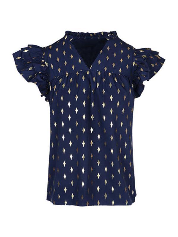 women's ruffled French retro shirt - 808Lush