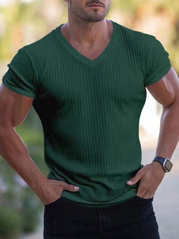 Men V-neck sports fitness breathable - 808Lush