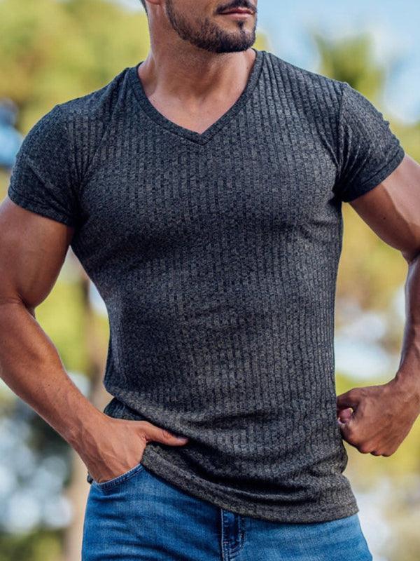 Men V-neck sports fitness breathable - 808Lush