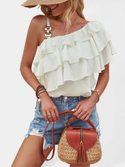 Summer temperament commuting irregular sexy ruffled halter top - 808Lush