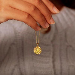 Sunflower Shape 18K Gold-Plated Pendant Necklace - 808Lush