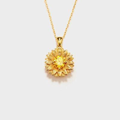 Sunflower Shape 18K Gold-Plated Pendant Necklace - 808Lush