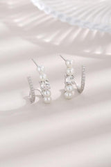 Synthetic Pearl 925 Sterling Silver Earrings - 808Lush