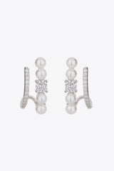 Synthetic Pearl 925 Sterling Silver Earrings - 808Lush