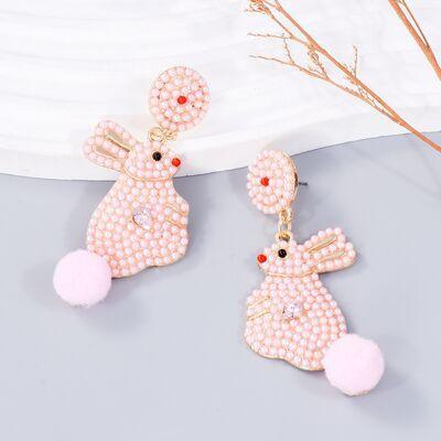 Synthetic Pearl Alloy Rabbit Dangle Earrings - 808Lush