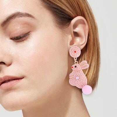 Synthetic Pearl Alloy Rabbit Dangle Earrings - 808Lush