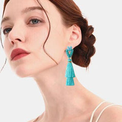 Tassel Bead Stainless Steel Dangle Earrings - 808Lush