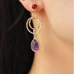 Teardrop Shape Alloy Dangle Earrings - 808Lush