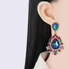 Teardrop Shape Rhinestone Alloy Dangle Earrings - 808Lush