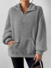 Teddy plus velvet women's casual stand collar sweatshirt - 808Lush