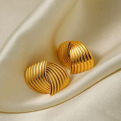 Texture Stainless Steel Stud Earrings - 808Lush