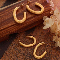 Titanium Steel Gold-Plated Earrings - 808Lush