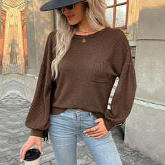 Top Long Sleeve Grey Open Back Cutout Knit Sweater - 808Lush