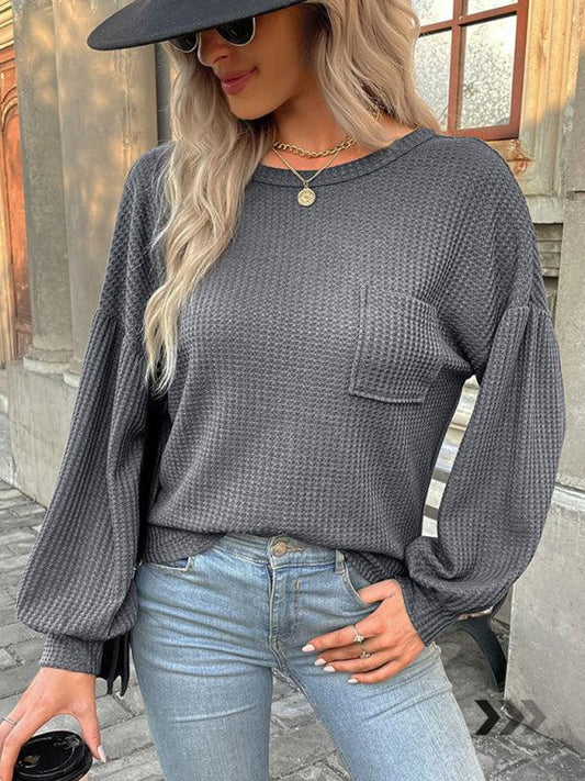Top Long Sleeve Grey Open Back Cutout Knit Sweater - 808Lush