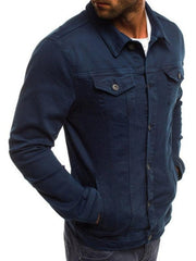 Trendy Fashion Casual Slim Denim Jacket Multi Pocket Button Stand Collar Workwear Jacket - 808Lush