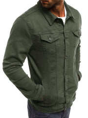 Trendy Fashion Casual Slim Denim Jacket Multi Pocket Button Stand Collar Workwear Jacket - 808Lush