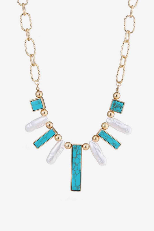 Turquoise Alloy Necklace - 808Lush