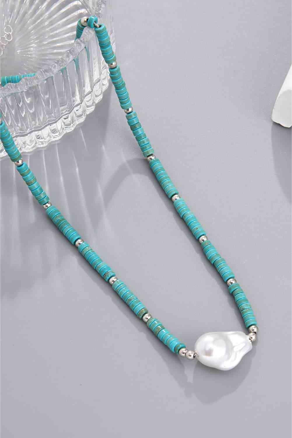 Turquoise & Pearl Necklace - 808Lush