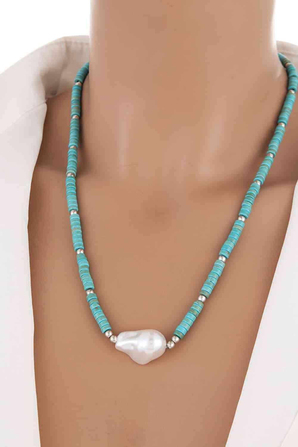 Turquoise & Pearl Necklace - 808Lush