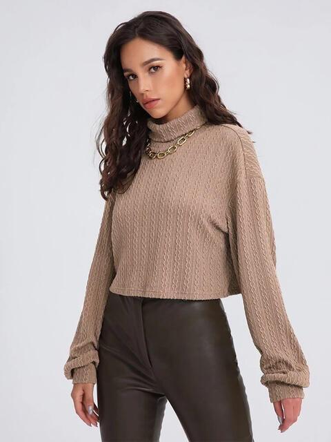 Turtleneck Long Sleeve Top - 808Lush