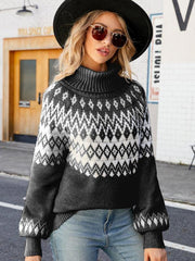 Turtleneck Sweater Women Pullover Loose Retro Outerwear Knitted Women's Sweater - 808Lush