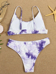 Two-piece swimsuit sexy tie-dye gradient push-up bikini - 808Lush