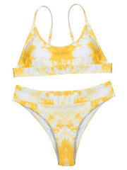 Two-piece swimsuit sexy tie-dye gradient push-up bikini - 808Lush