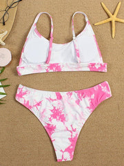 Two-piece swimsuit sexy tie-dye gradient push-up bikini - 808Lush