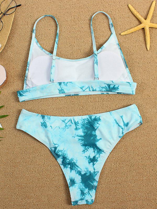 Two-piece swimsuit sexy tie-dye gradient push-up bikini - 808Lush