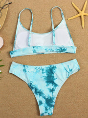 Two-piece swimsuit sexy tie-dye gradient push-up bikini - 808Lush