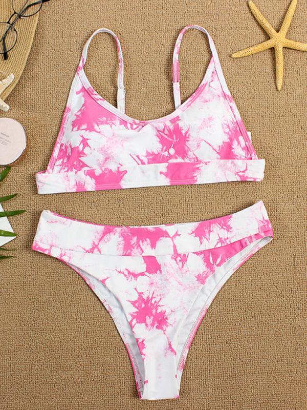 Two-piece swimsuit sexy tie-dye gradient push-up bikini - 808Lush