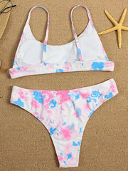 Two-piece swimsuit sexy tie-dye gradient push-up bikini - 808Lush