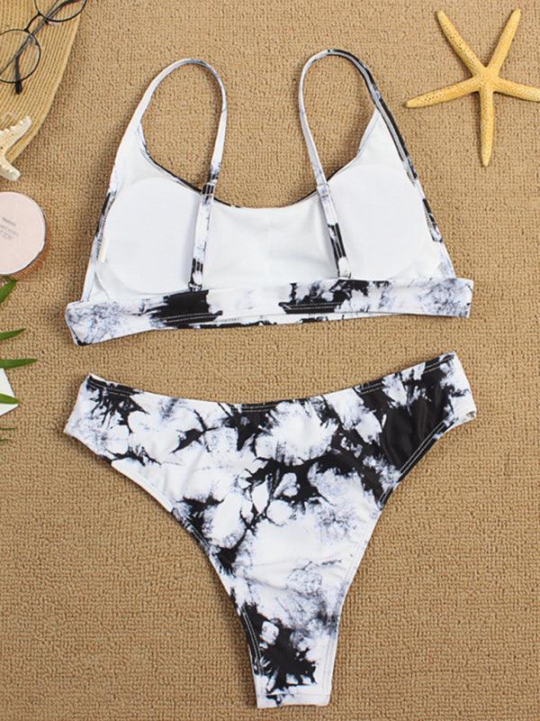 Two-piece swimsuit sexy tie-dye gradient push-up bikini - 808Lush