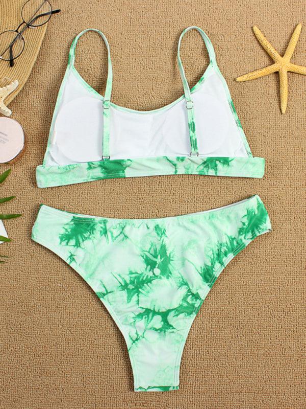 Two-piece swimsuit sexy tie-dye gradient push-up bikini - 808Lush